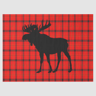 Papel De Seda Alces vermelhos da xadrez