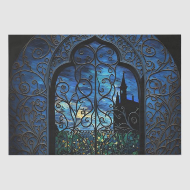 Papel De Seda Aldeia de Arte Digital Noite de Vidro Estreita (Frente )