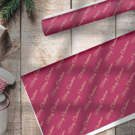 Papel De Seda Alegre Natal Folhas de Ouro sobre Vermelho