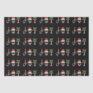 Papel De Seda Alegria Gótica de Caveira Natal Feriado