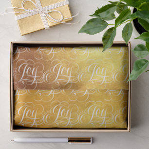 Papel De Seda Alegria - Luxuoso Natal Dourado Falso Folheado