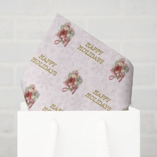 Papel De Seda Alegria Roteiro Vermelho Botânico Natal