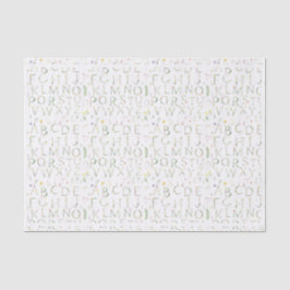 Papel De Seda Alfabeto Floral Watercolor