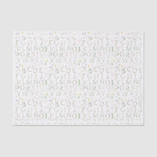 Papel De Seda Alfabeto Floral Watercolor