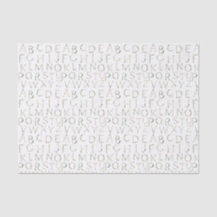 Papel De Seda Alfabeto Floral Watercolor