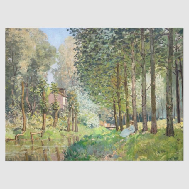 Papel De Seda Alfred Sisley - Descanse ao longo da Corrente (Frente )