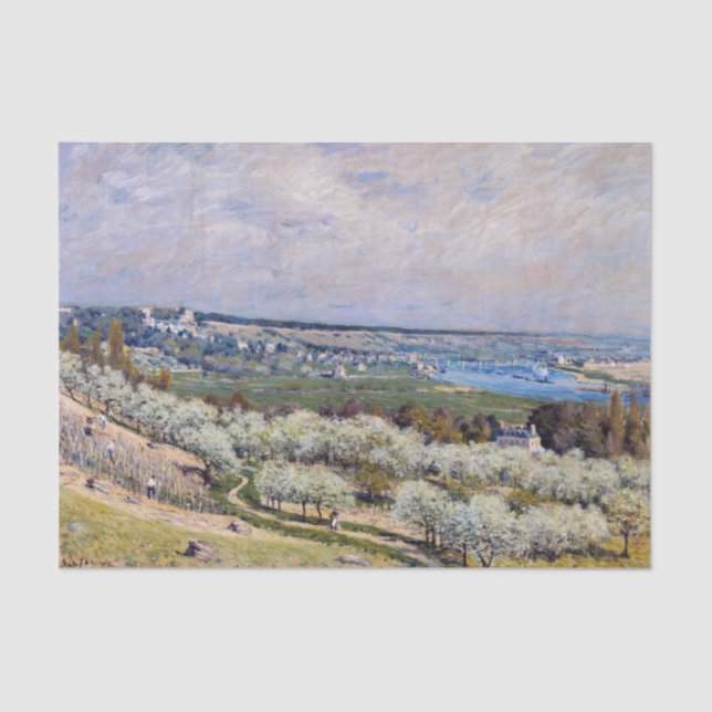 Papel De Seda Alfred Sisley - Terrace em Santo-Germain, Primaver (Frente )