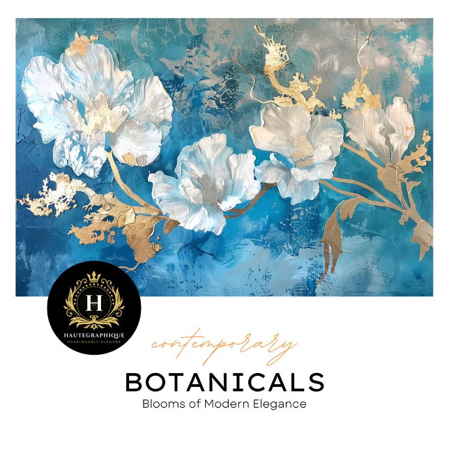 Papel De Seda Algas-marinhas Douradas e Azuis-Florais (Criador carregado)