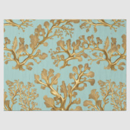 Papel De Seda Algas marinhas Douradas no Livro Verde sobre os Te