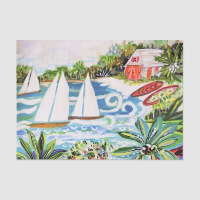 Papel De Seda Algodão Vermelho no Golfo II (Frente )