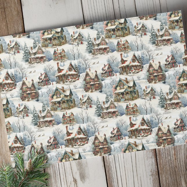 Papel De Seda Algodão Vitoriano Quaint Russo Coberto De Neve (Criador carregado)