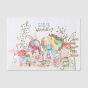 Papel De Seda Alice Adventures em Woderland Birthday Tea Party
