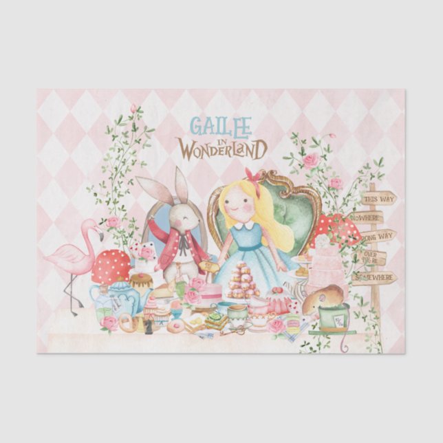 Papel De Seda Alice Adventures em Woderland Birthday Tea Party (Frente )