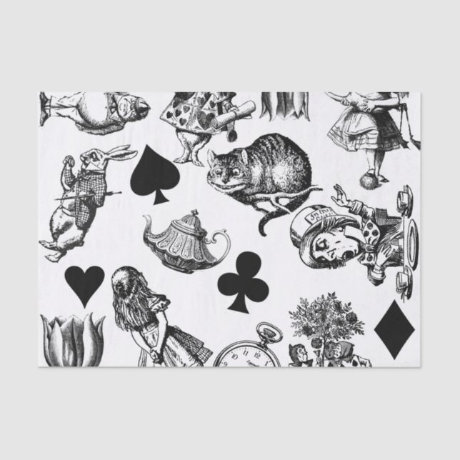 Papel De Seda Alice Clássica em Caracteres Maravilhosos: Origina (Frente )