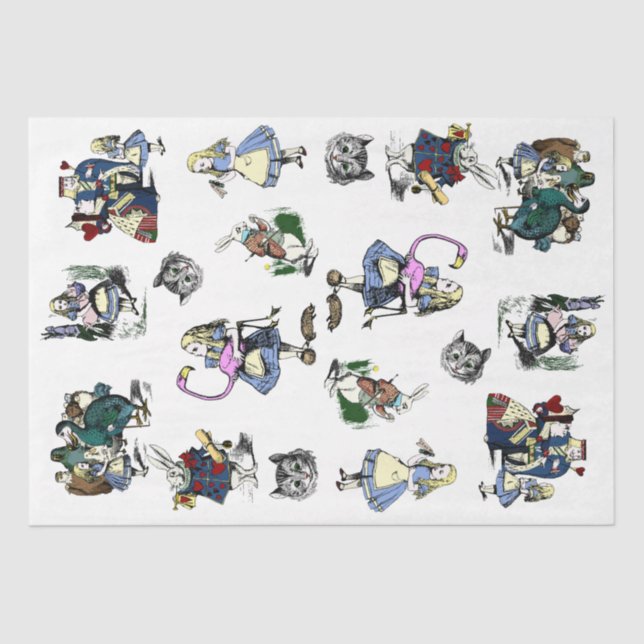 Papel De Seda Alice Clássica em Gato do Coelho das Maravilhas (Frente )