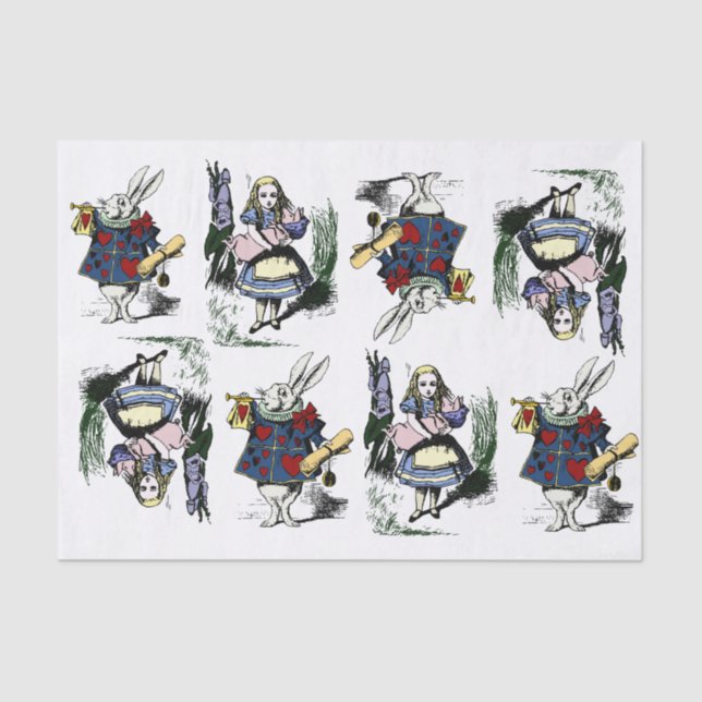 Papel De Seda Alice clássica no país das maravilhas & no coelho (Frente )