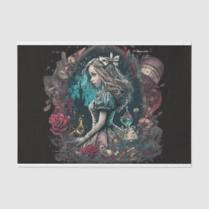 Papel De Seda Alice Escura na Maravilha 3 colagem de dissociação