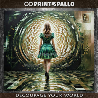 Papel De Seda Alice in the Wonderland entering the rabbit hole