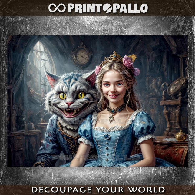 Papel De Seda Alice in the Wonderland with Cheshire Cat (Criador carregado)