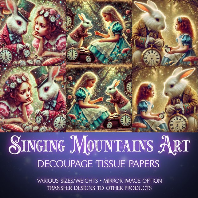 Papel De Seda Alice In Wonderland Fantasy Art Decoupage (Criador carregado)