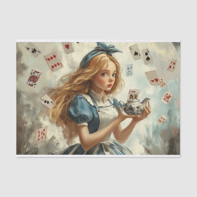 Papel De Seda Alice no País das Maravilhas Chapot Jogando Cartõe (Frente )