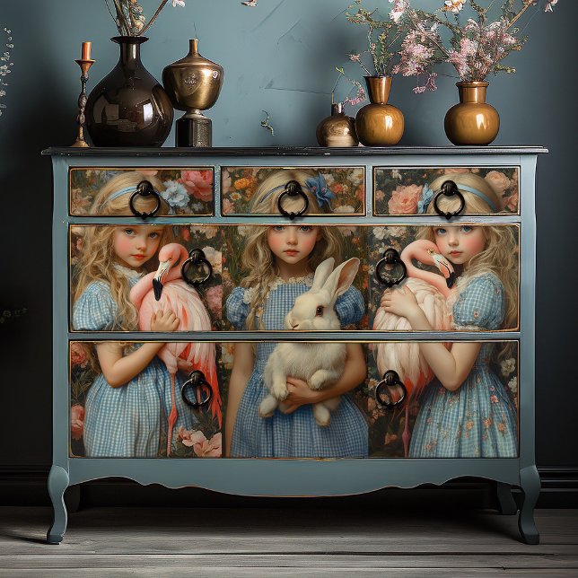 Papel De Seda Alice no País das Maravilhas Coelho Branco Flaming (Criador carregado)