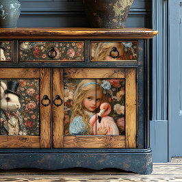 Papel De Seda Alice no País das Maravilhas com Flamingo Rosa