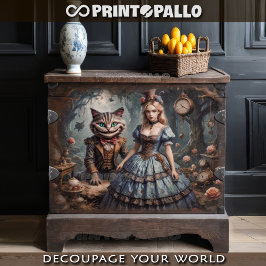 Papel De Seda Alice no País das Maravilhas com gato Cheshire