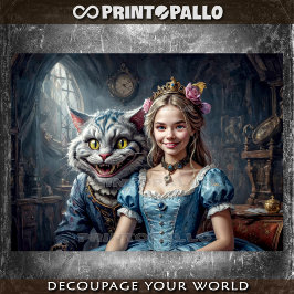 Papel De Seda Alice no País das Maravilhas com o Gato de Cheshir