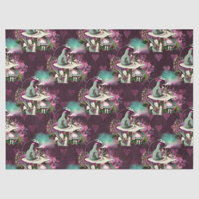 Papel De Seda Alice no País das Maravilhas da Desnuvem de Púrpur (Frente )