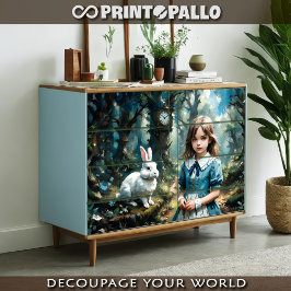 Papel De Seda Alice no País das Maravilhas e o Coelho Branco