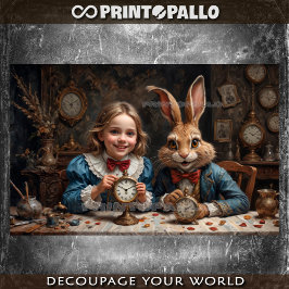 Papel De Seda Alice no País das Maravilhas se encontra com a Mar