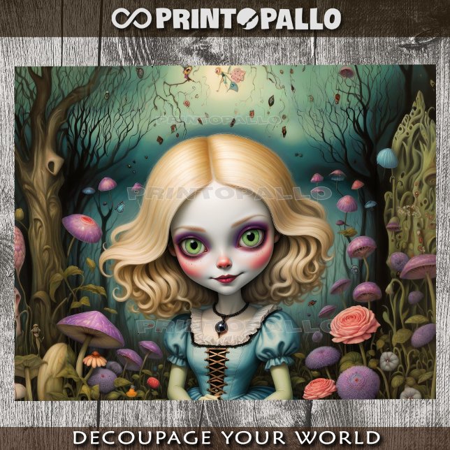 Papel De Seda Alice psíquica do estilo cartoon na terra maravilh (Criador carregado)