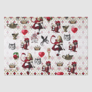 Papel De Seda Alice, tenniel, rainha negra e vermelha dos coraçõ