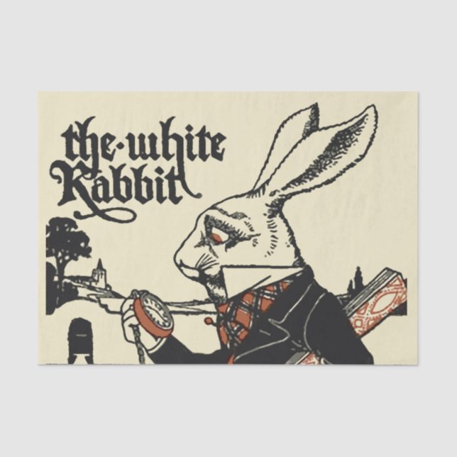 Papel De Seda Alice White Rabbit Classic Wonderland (Frente )