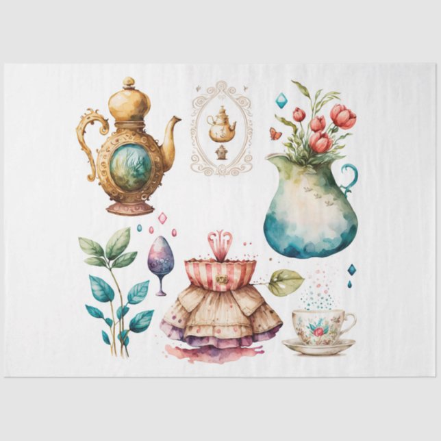 Papel De Seda Alice's Tea Party Series Design 3 (Frente )