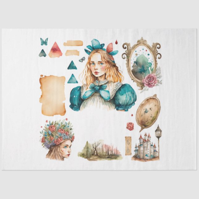 Papel De Seda Alice's Tea Party Series Design 4 (Frente )