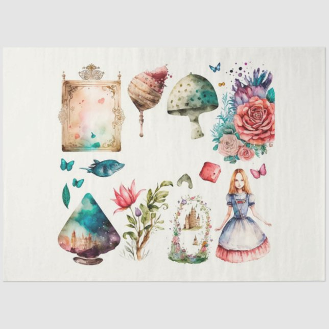 Papel De Seda Alice's Tea Party Series Design 7 (Frente )