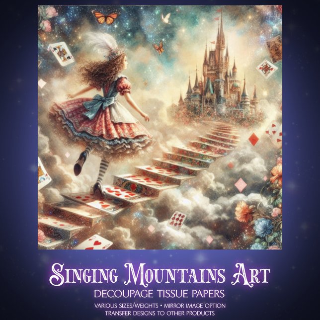 Papel De Seda Alice's Whimsical Castle Quest Decoupage (Criador carregado)