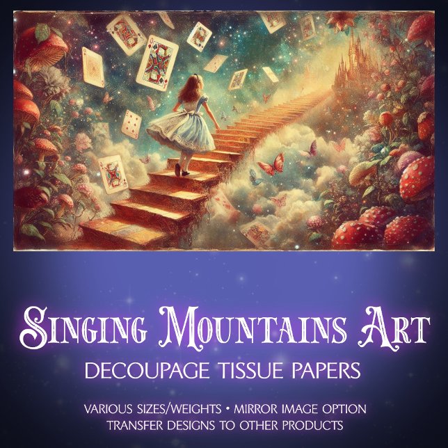 Papel De Seda Alice's Wonderland Castle Climb Decoupage (Criador carregado)