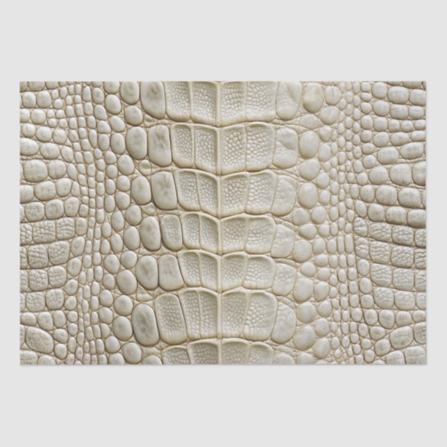 Papel De Seda Alligador Crocodilo Branco Impressão (Frente )