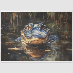 Papel De Seda Alligador Cute na Decoupage de Everglades