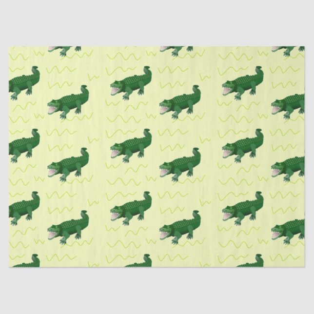 Papel De Seda Alligador em amarelo (Frente )