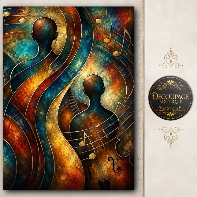 Papel De Seda Alma da Decoupage de Violoncelo (Soul of the Cello Decoupage Tissue Paper)