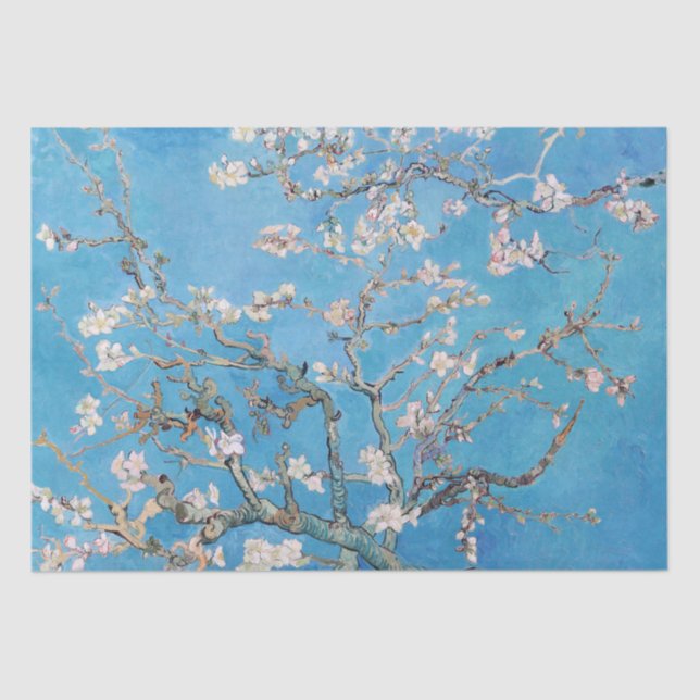 Papel De Seda Almond Blossoms Blue Vincent van Gogh Art Painting (Frente )