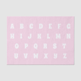 Papel De Seda Alphabet Letters rosa claro Abc