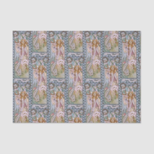 Papel De Seda Alphonse Maria Mucha – Jugendstil Art nouveau DIY (Frente )