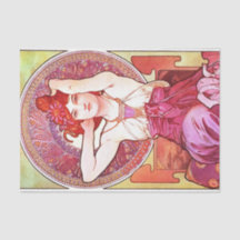 Alphonse Mucha Ametyst Floral Vintage Art Nouveau
