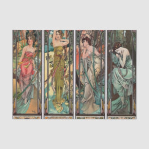 Papel De Seda Alphonse Mucha art, art nouveau, vintage, females,