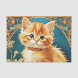 Papel De Seda Alphonse Mucha Art Nouveau Cat
